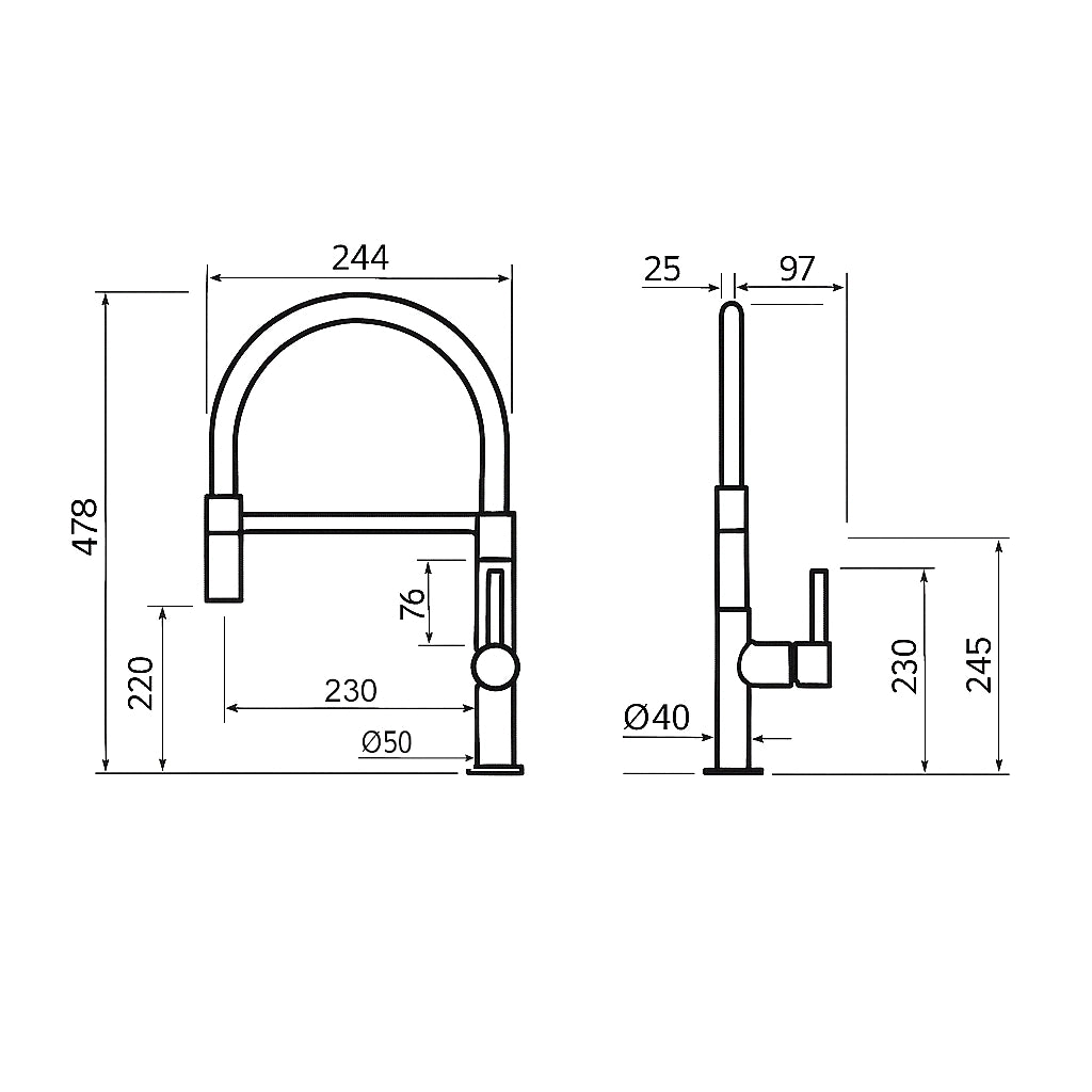 Lauretta Kitchen Faucet - SORRENTO Black